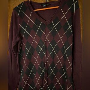 Purple and blue Argyle Tommy Hilfiger sweater